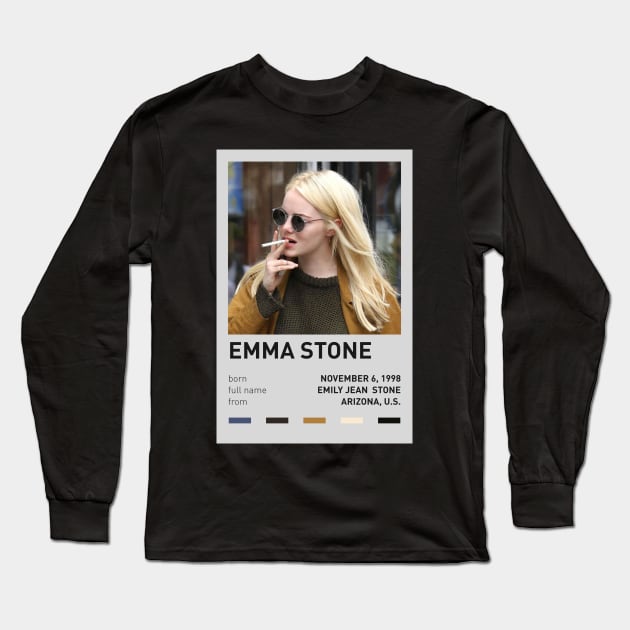 Emma Stone Long Sleeve T-Shirt by sinluz